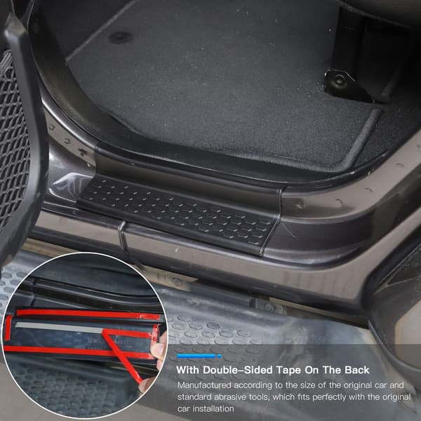 ジープラングラーJL/JLU用ドアエントリースカッフプレートカバー4個セット(2018-2022年対応)