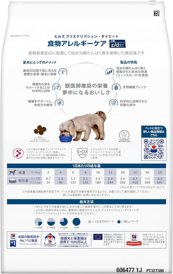 食物アレルギー対応 ドッグフード ヒルズ z/d 3kg 小粒
