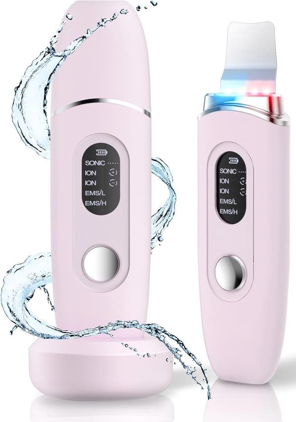 自宅エステ美顔器 ウォーターピーリング 超音波 毛穴洗浄 コードレス ピンク