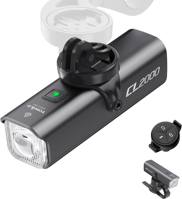 2000ルーメン自転車ライト IPX6防水 USB-C充電式 リモコン操作付き