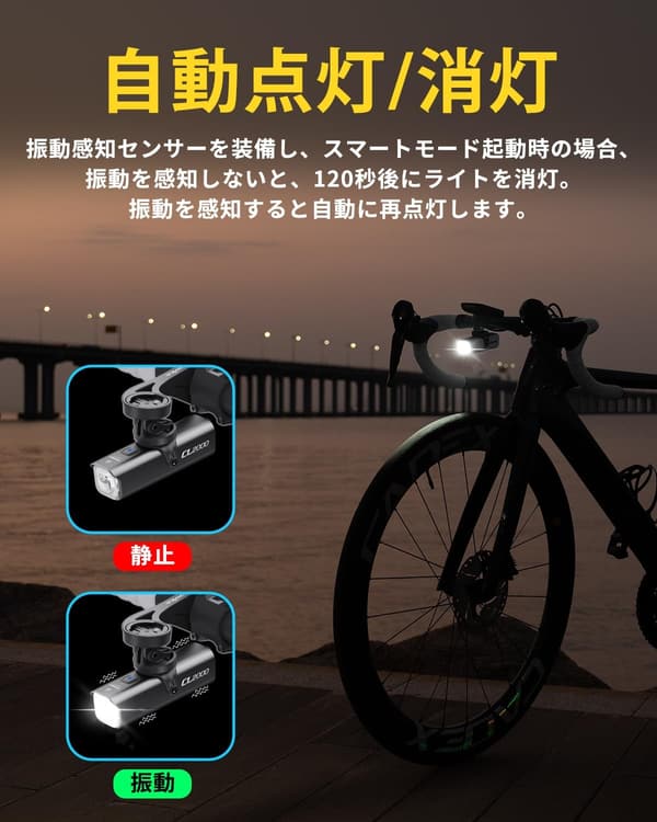 2000ルーメン自転車ライト IPX6防水 USB-C充電式 リモコン操作付き