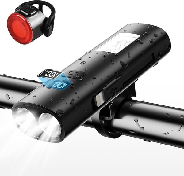 充電式自転車ヘッドライト【2025年モデル】高輝度LED・モバイルバッテリー機能・IPX5防水・取り付け簡単