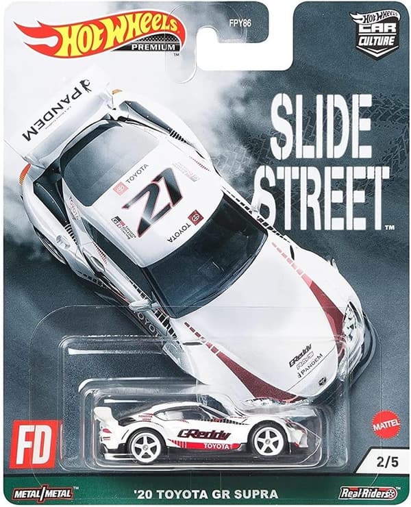 20トヨタGRスープラ ホワイト ホットウィール スライドストリート ミニカー