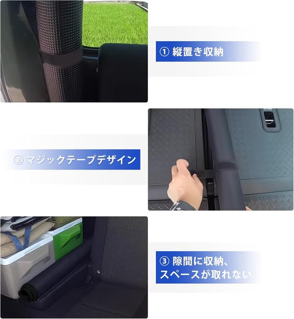 スペーシア専用防水ラゲッジマット マジックテープ付き収納便利【新型 MK54S/MK94S】
