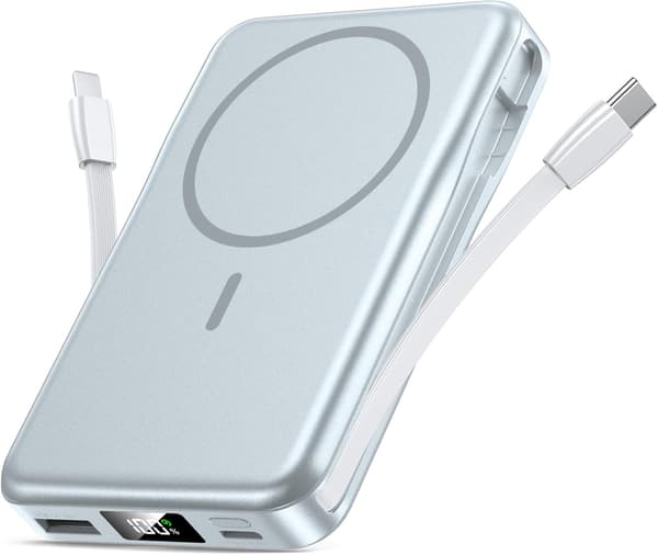 MagSafe対応大容量10000mAhモバイルバッテリー - 5台同時急速充電、軽量コンパクト、iPhone12/13/14/15/16シリーズ対応、PSE認証