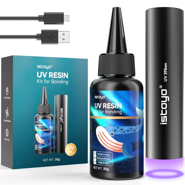 強力瞬間接着剤 30g UVランプ付き 多用途 修復・固定・粘合・シール用