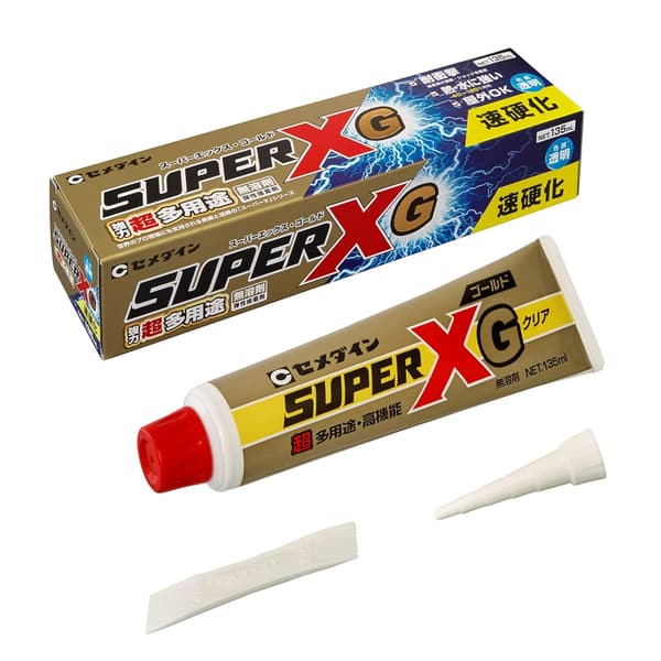 接着剤 スーパーXゴールド 135mL 速硬化 透明 屋外用