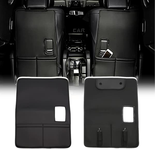 トヨタアルファード/ヴェルファイア30系専用キックガードシートカバー 2個セット 汚れ防止・収納ポケット付き