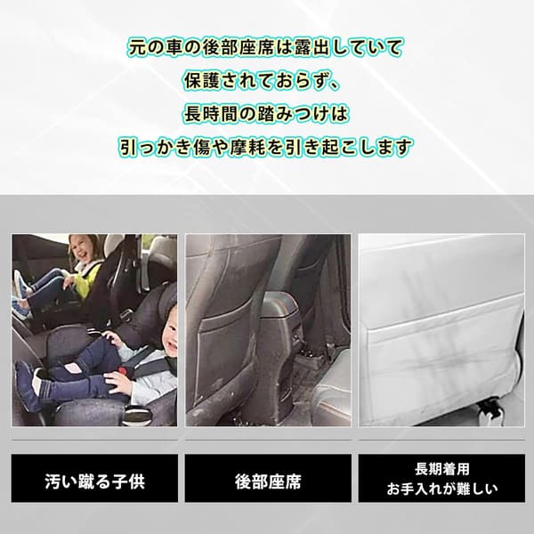 トヨタアルファード/ヴェルファイア30系専用キックガードシートカバー 2個セット 汚れ防止・収納ポケット付き