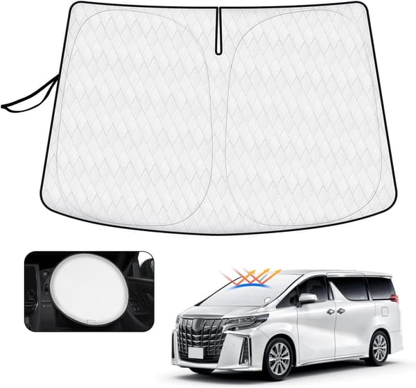 アルファード/ヴェルファイア 30系 専用 フロントサンシェード UVカット 断熱 収納袋付