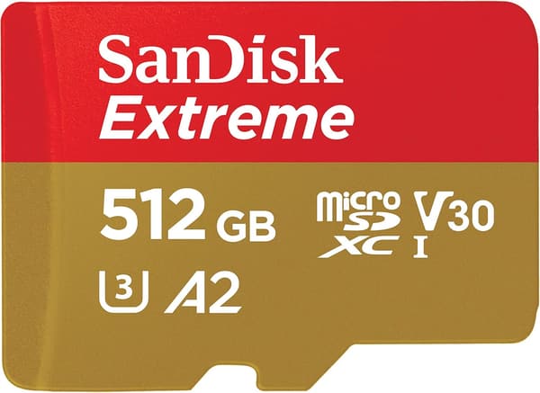 SanDisk 512GB MicroSDXCカード UHS-I エクストリーム（読込み最大190MB/s、書込み最大130MB/s）
