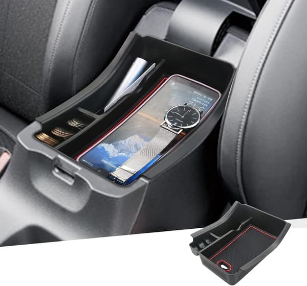 ホンダ ヴェゼル専用 コンソールボックス ABS製 USB充電機能付 カスタムアクセサリー (レッド)