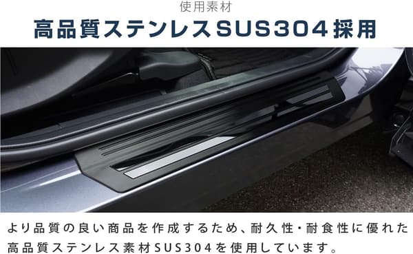ヴェゼル RV系 サイドステップ スカッフプレート フロント・リアセット 4P ブラックヘアライン 2024年対応