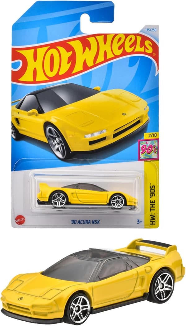 ホットウィール ベーシックカー '90 アキュラ NSX ミニカー おもちゃ 3歳以上用 イエロー
