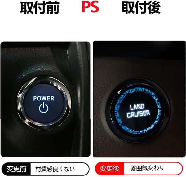 ランドクルーザー200系・150系専用エンジンスタートボタンカバー（水晶風クリスタル仕上げ）