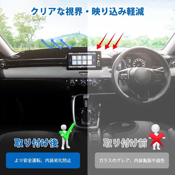 ホンダ ヴェゼル RV3~6型 専用ダッシュボードマット 日焼け対策・映り込み軽減 1枚セット