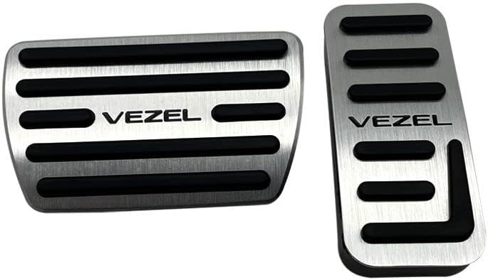 新型ヴェゼル ぴたっり装着 アルミ合金製 ペダルカバーセット 2PCS 【シルバー】