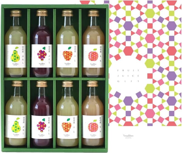 信州産果汁100%フルーツジュースギフト（200ml×8本・4種：ふじ・桃・洋なし・ぶどう）