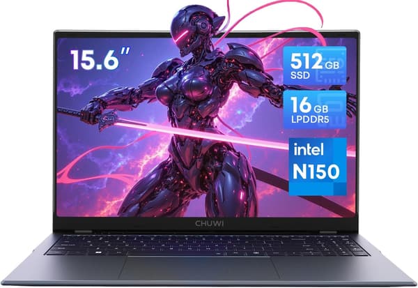 CHUWI GemiBook Plus 15.6インチ FHDノートパソコン（N150）16GB RAM+512GB SSD、Windows11、軽量薄型、最大3.4GHz、IPS広視野角