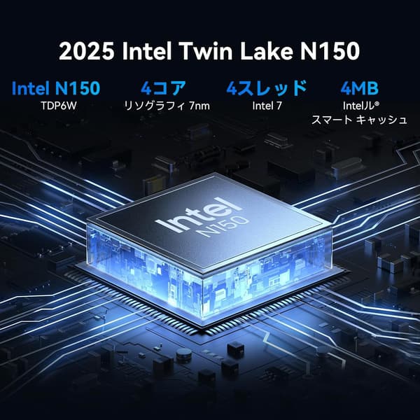 最新第12世代インテルN150搭載ミニPC MP60 - 16GB RAM, 512GB SSD, 4K対応, Windows11 Pro, 5G WiFi