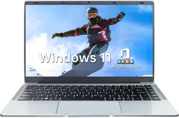 初心者向け薄型14インチノートパソコン Windows 11 Pro・MS Office 2019搭載 (1000G SSD, シルバー)