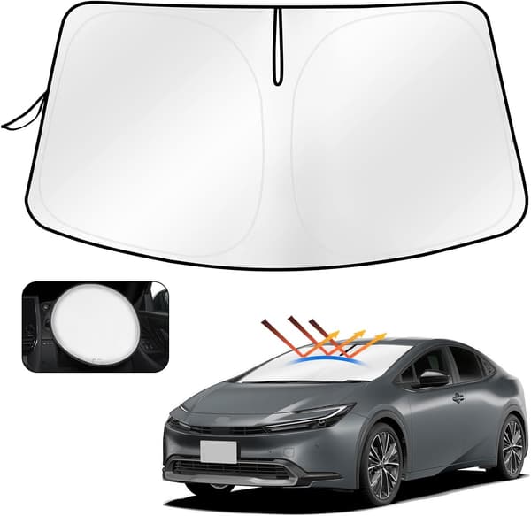 トヨタ新型プリウス(60系)専用フロントサンシェード UVカット・遮光性抜群・収納袋付