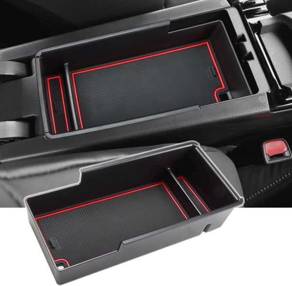 トヨタ プリウス 60系/65系 専用 ABS製 コンソールトレイ USB充電機能付き (レッド)