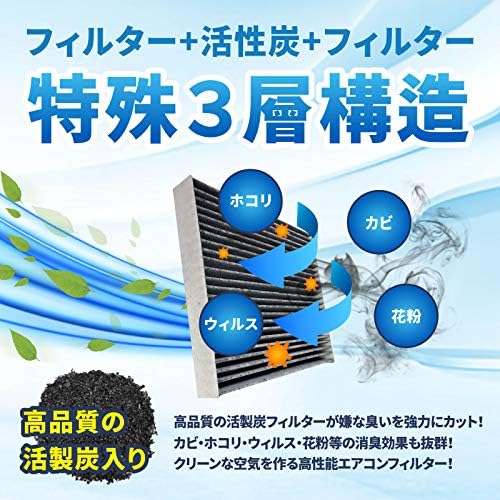 ダイハツ ミライース H23.9～活性炭エアコンフィルター 88568-B2030