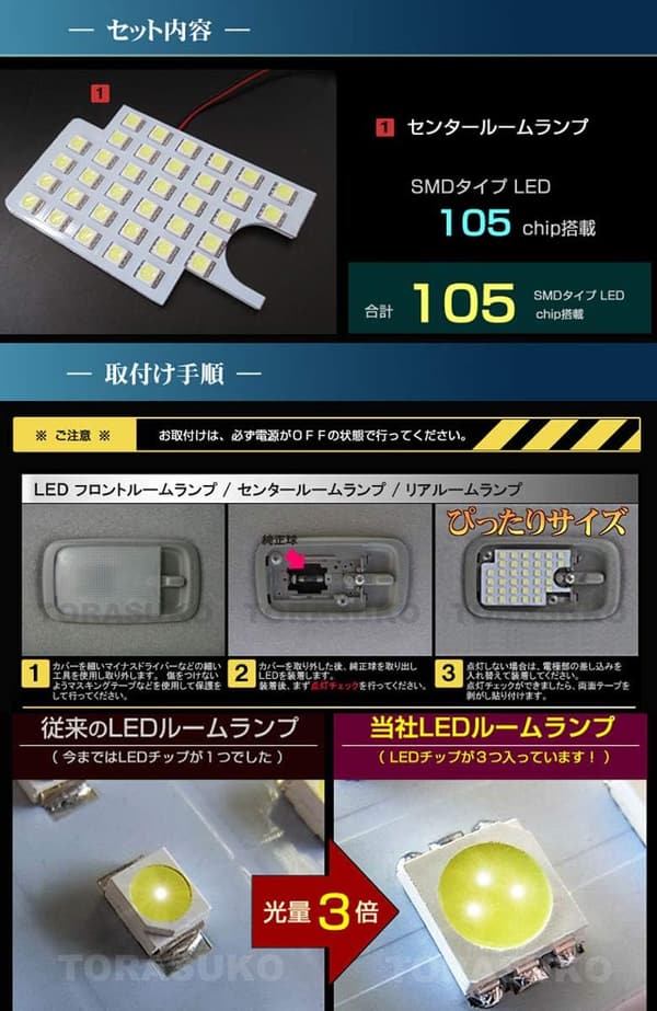 ミライース LA350S/360S系 用 LEDルームランプ SMD